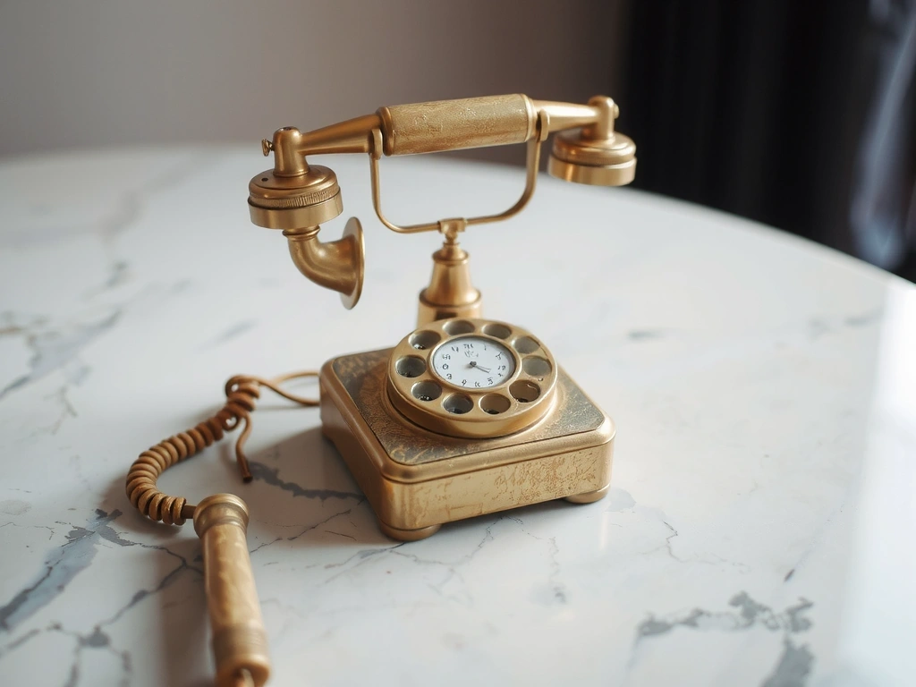 Brass telephone receiver detail