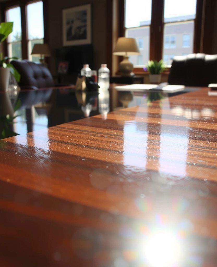 Sunlight on pristine table