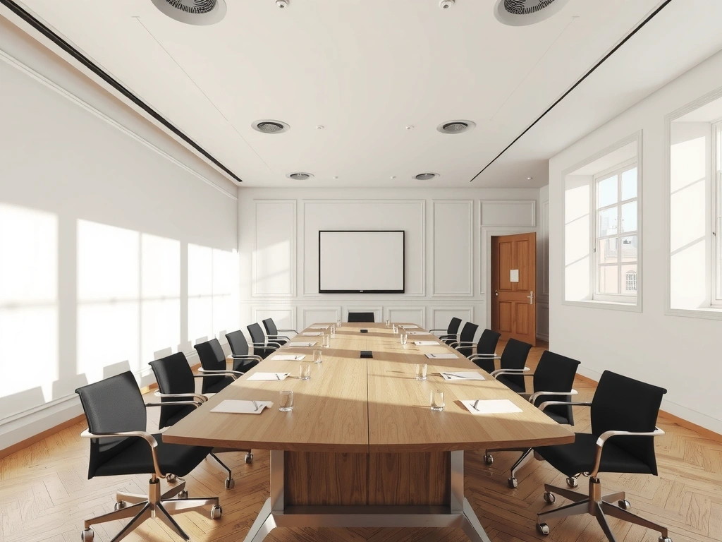 Clean boardroom interior