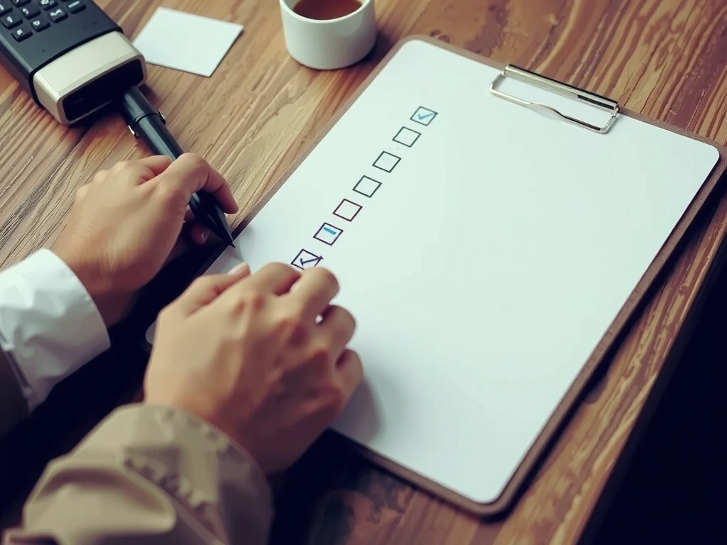 Completed inspection checklist