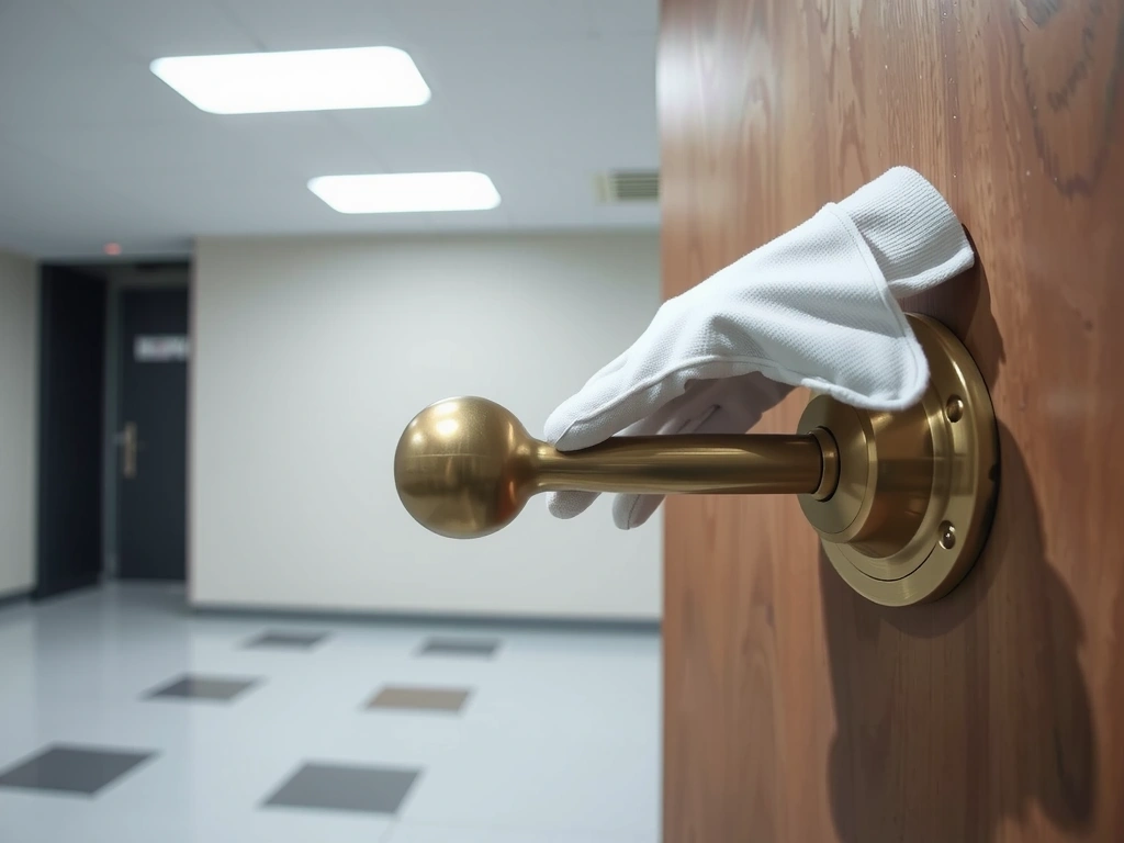 White glove test on brass handle